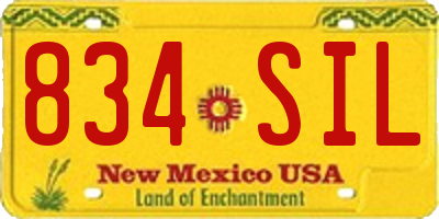 NM license plate 834SIL