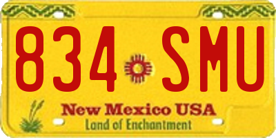 NM license plate 834SMU