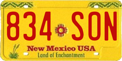 NM license plate 834SON