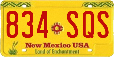NM license plate 834SQS