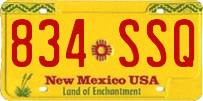 NM license plate 834SSQ