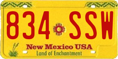 NM license plate 834SSW