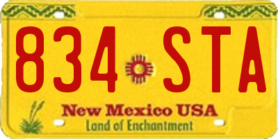 NM license plate 834STA