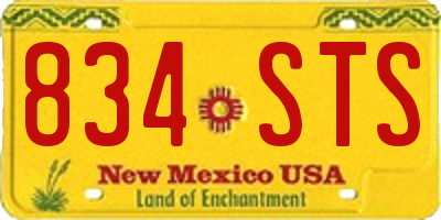 NM license plate 834STS