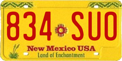 NM license plate 834SUO