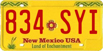 NM license plate 834SYI