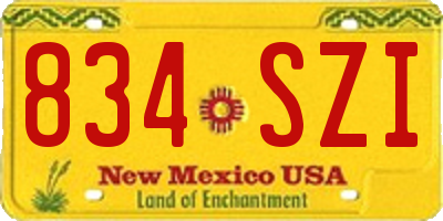 NM license plate 834SZI