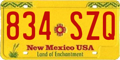 NM license plate 834SZQ