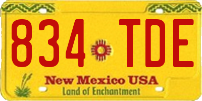 NM license plate 834TDE