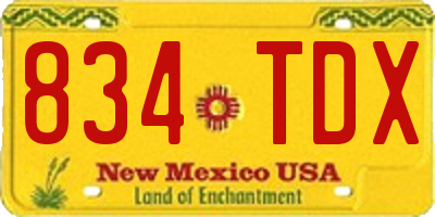 NM license plate 834TDX