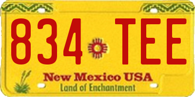 NM license plate 834TEE