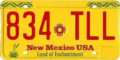 NM license plate 834TLL