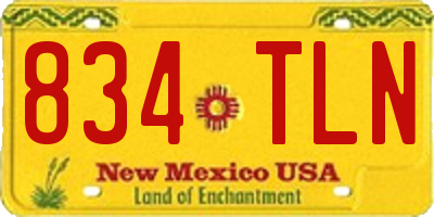 NM license plate 834TLN