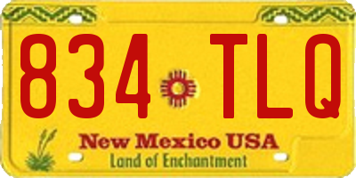 NM license plate 834TLQ