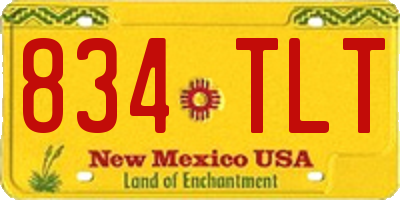 NM license plate 834TLT
