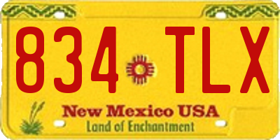 NM license plate 834TLX