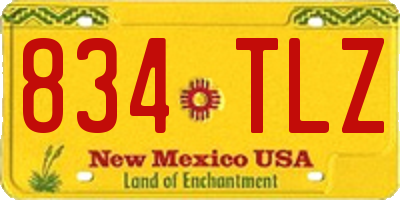 NM license plate 834TLZ