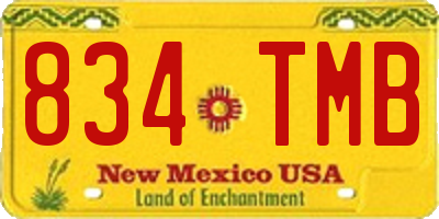 NM license plate 834TMB