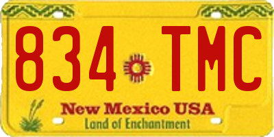 NM license plate 834TMC