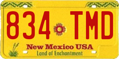 NM license plate 834TMD