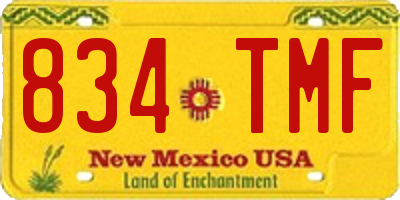 NM license plate 834TMF