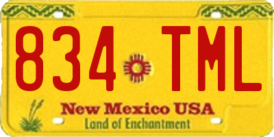 NM license plate 834TML