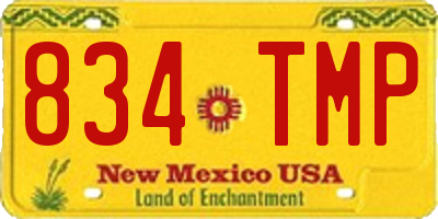 NM license plate 834TMP