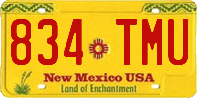 NM license plate 834TMU