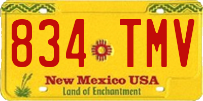 NM license plate 834TMV