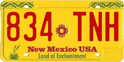 NM license plate 834TNH