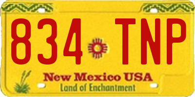 NM license plate 834TNP