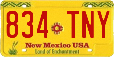 NM license plate 834TNY