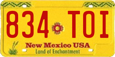 NM license plate 834TOI