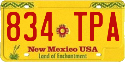 NM license plate 834TPA