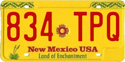 NM license plate 834TPQ