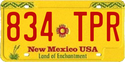NM license plate 834TPR