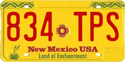 NM license plate 834TPS