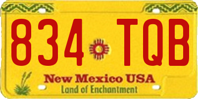 NM license plate 834TQB