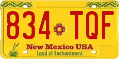 NM license plate 834TQF
