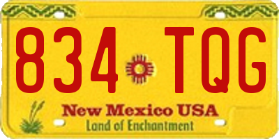 NM license plate 834TQG