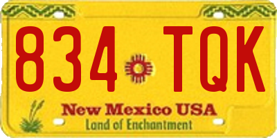 NM license plate 834TQK