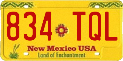 NM license plate 834TQL