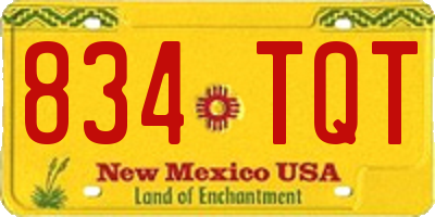 NM license plate 834TQT