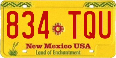 NM license plate 834TQU