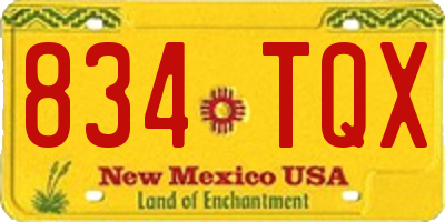 NM license plate 834TQX