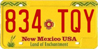 NM license plate 834TQY