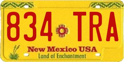 NM license plate 834TRA