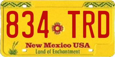 NM license plate 834TRD