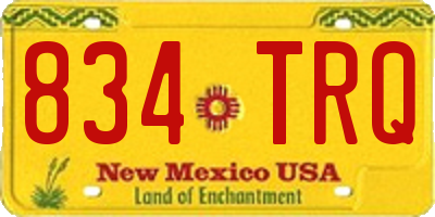 NM license plate 834TRQ