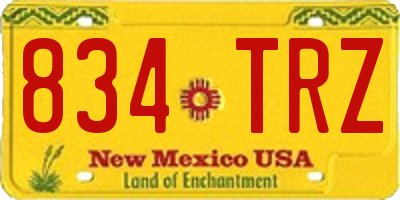 NM license plate 834TRZ